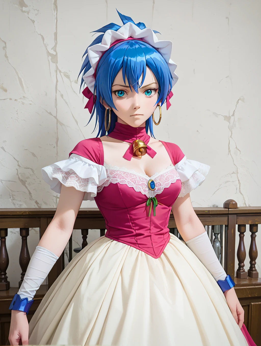 (best quality, masterpiece1.2), 1girl, solo, human, cally3d, (tasque), dark blue body, blue hair, woman, maid, white face, gloves, cat ears, sexy, detailed, extreme detail, perfect lighting, 4k, yellow eyes, plug tail,