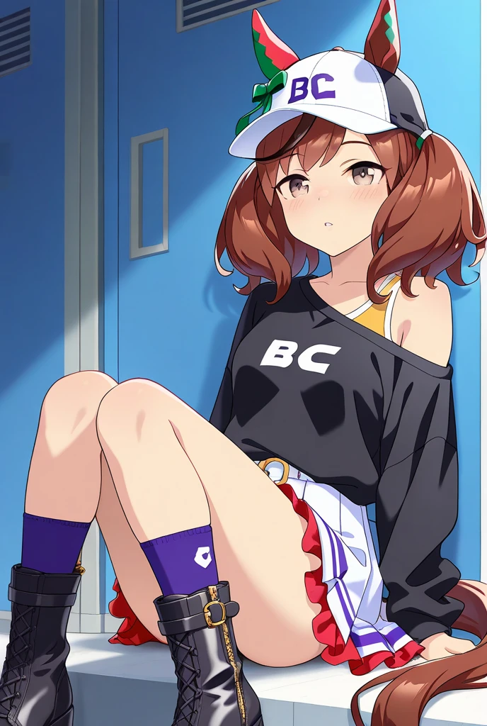 18 year old girl, large eyes, big eyelashes, thin eyebrows, half full cheeks, thick lips, brown and curly hair, Brazilian football shirt with the number 10 dorsal, showing the ass, pink panties, long white socks