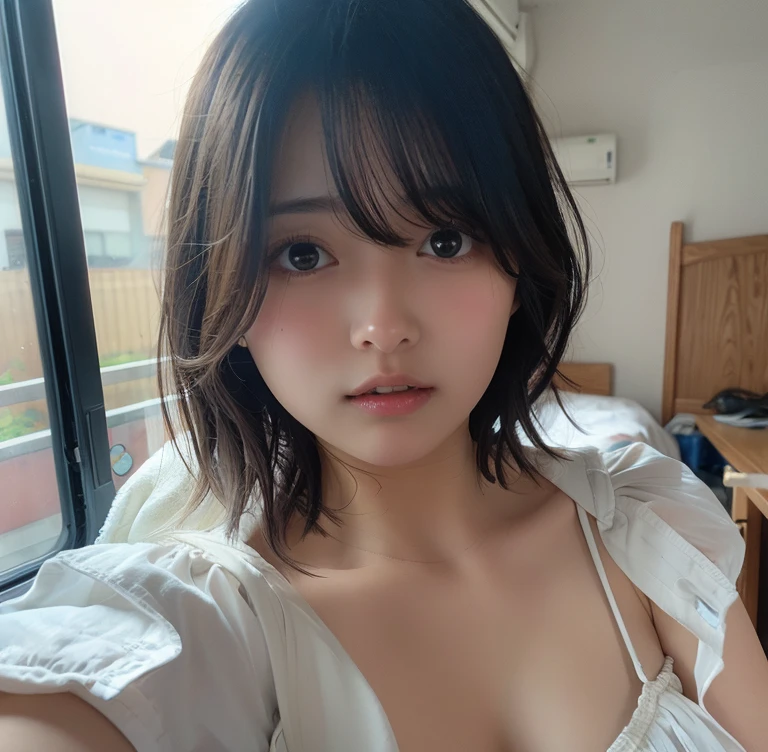 ((Upper Body:1.3)).Blown by the long wind [Blue-black:.3] hair,Looking at the audience, (Tabletop:1.3), (8K, Realistic, RAW Photos, Highest quality: 1.4), Japanese, (1 Girl), Beautiful Face, (Realistic face),{Wavy medium hair|Front hair long bob|short hair with long bangs}{Black hair|Brown hair|Blonde hair}, Beautiful hairstyle, Realistic eyes, Beautiful and beautiful eyes, (Realistic skin), Beautiful Skin, charm, Ultra-high resolution, Surreal, Very detailed, Golden Ratio,Female student peeing in the toilet、shame(Blushing:1.3),Upper Bodyは裸、Nipples sticking out