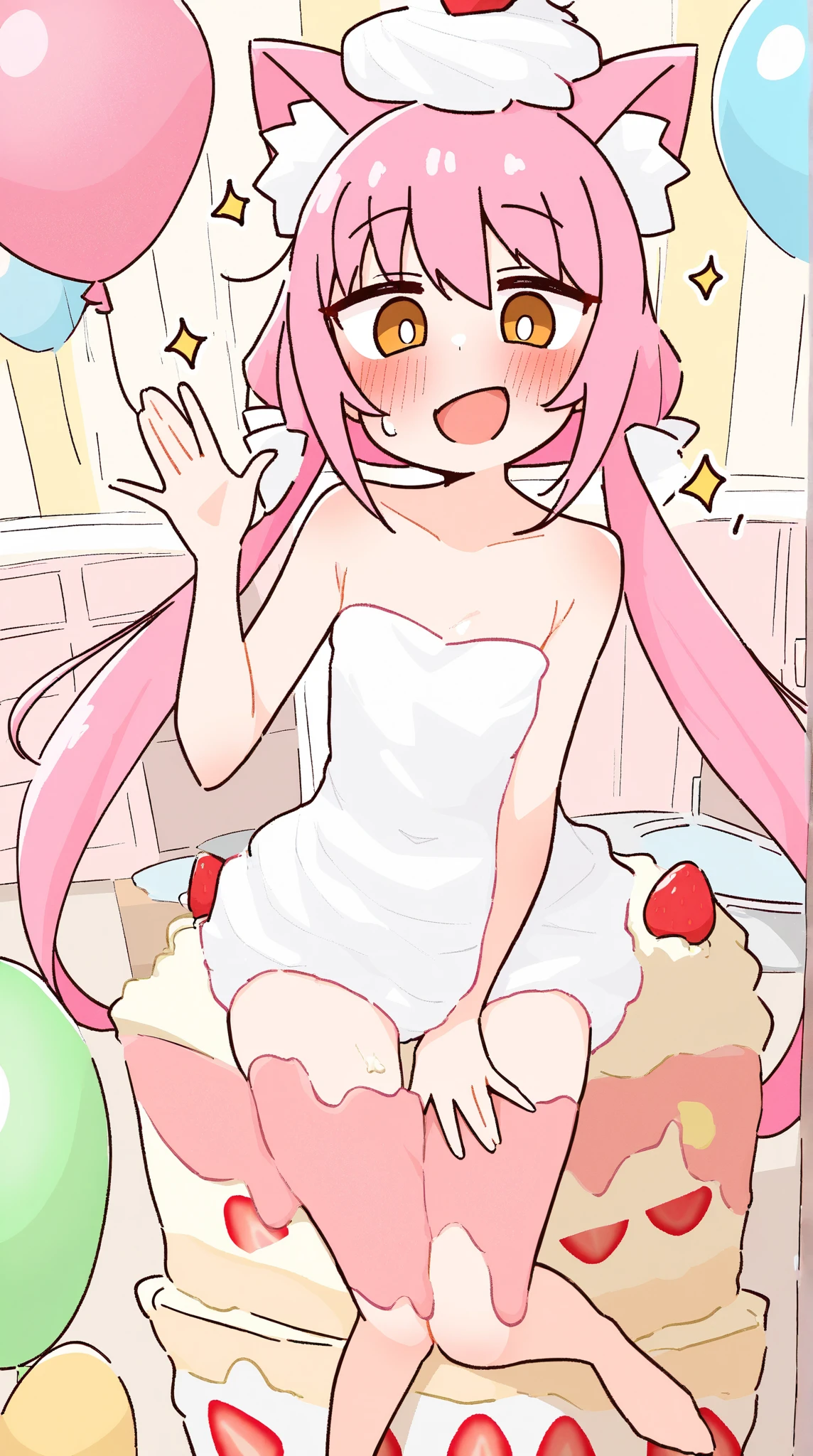 Girl with pink hair, long double-tailed hairstyle, ((small pink bushy eyebrows)),naked, lolicon (Zankuro) drawing style by zankuro artist, ザンクロー style, image uploaded to R34, girl sucking penis cum bubbling out her mouth, in a street, girl giving a deepthroat blowjob to male, multiple vignettes
