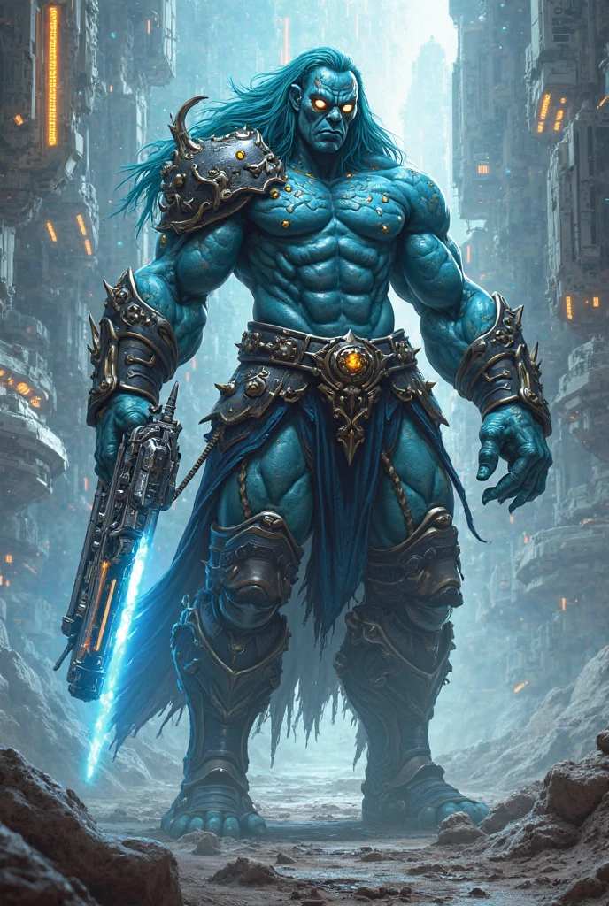 "Detailed and realistic depiction of Shiva, the lord of destruction in ancient Indian mythology. Emphasize blue skin tone and the deity's divine and commanding presence. Very masculine physical structure. Muscular body"