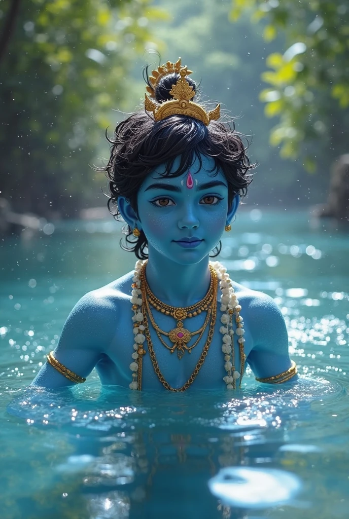 A man wearing traditional costume is dancing., Underwater temple dance scene, Javanese legend, According to Thawan Duchanee's style, Ritual scenes of submerged temples, By Basuki Abdullah, โดย Sasha Putrya, Sergey Sabelein, Traditional photography, Artem Cheboka, Stunning images of anonymous people, Beautiful shot