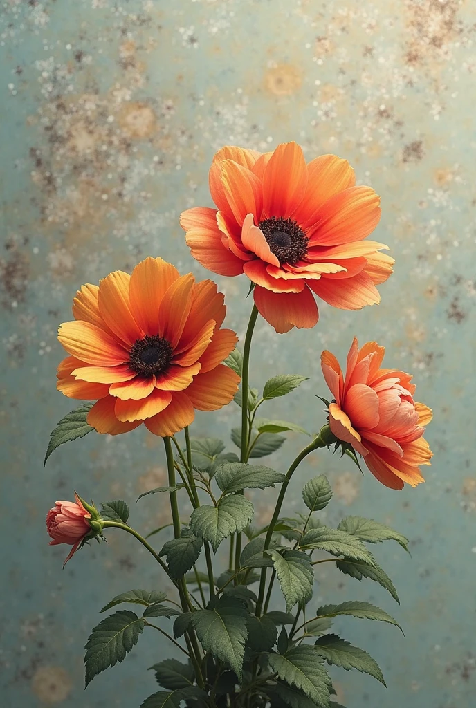 Red poppy flowers Oil painting Misty. Mystery, , vibrant colours, intricate, magical, elegant, beautiful, colourful, bioluminescent highlights and atmosphere, crisp quality, epic,intricate ,high definition,crisp,award winning Style by Qi Baishi,no vase