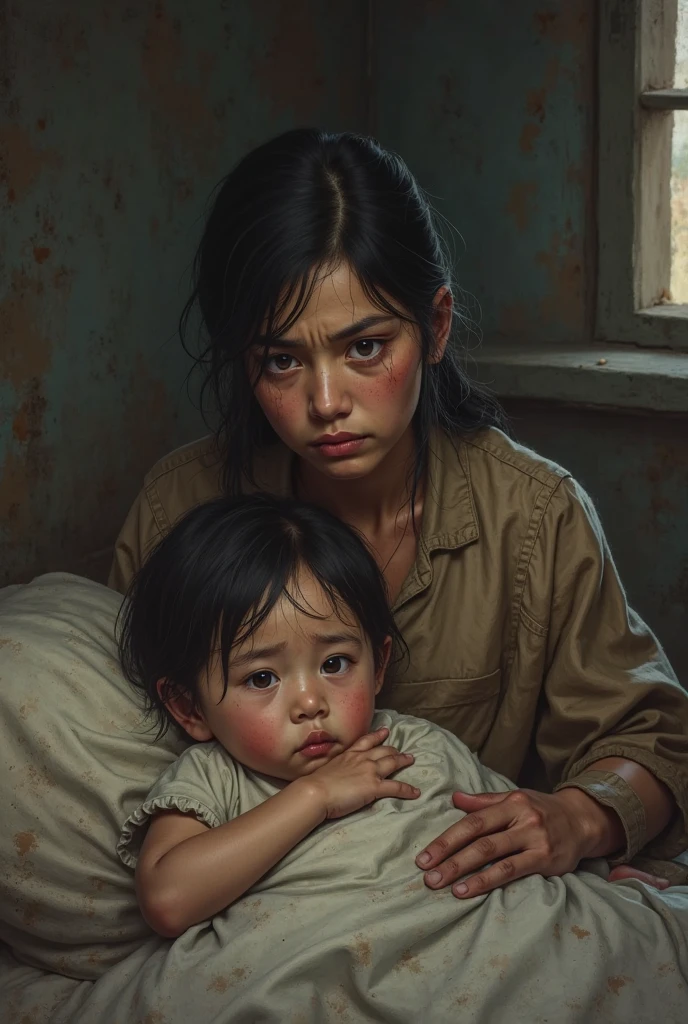 Mom cry her child to no food