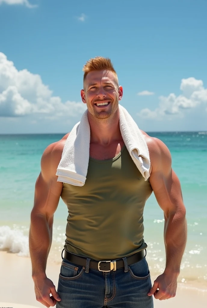 (((背景は満月が輝く夜のBeach)))、((((Handsome male bodybuilder with the world&#39;s biggest pectoral muscles standing with his chest out))))、Hyperrealism, Luminism, HD, 4K, 8k, Highest quality, uhd, masterpiece, Super detailed, Highest quality、Time when the sun rises。(((Wearing a seven-colored string bikini)))，Super hot and sexy，Short Hair、Detailed Hair, Droopy eyes、Short beard、Perfect figure, Very huge and strong body, Muscular, (((Very large pectoral muscles)))，Very sexy abs，足はMuscularです，Tall and strong，Exposed body，Tall and muscular，Tightened figure，Huge raised vessel area，Exposed body, Large crotch bulge, Beach, Action Shots, Soft lighting, Very attractive, Kind smirk, central composition, Big nose, Big Hands, Bright short hair, Extremely handsome.Sexy men's underwear、(((Round and big buttocks))), (((背景は満月が輝くBeach)))
