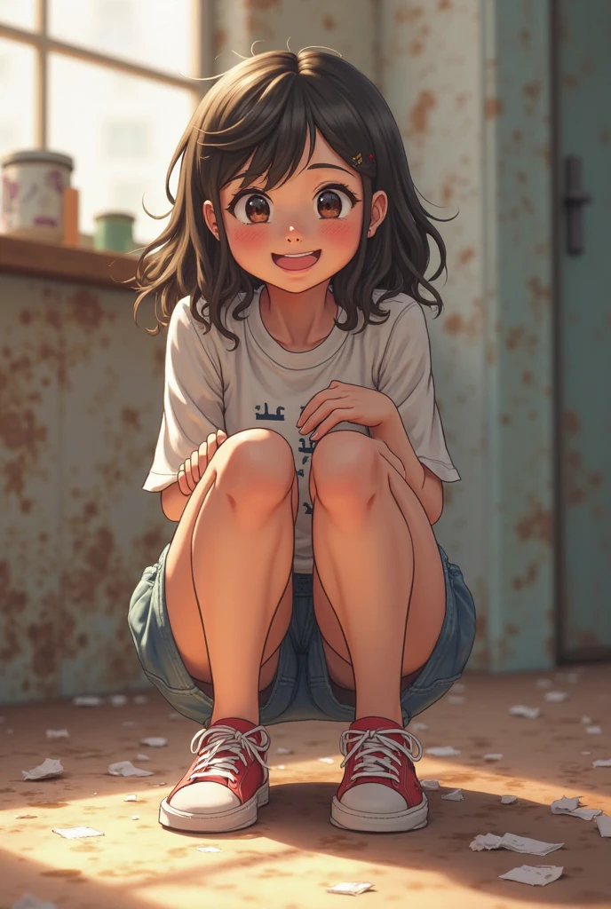 Girl with Sweaty and Stinky Feet, Summer Afternoon

Amelia, a young girl with sun-kissed cheeks and messy, curly hair, sits dejectedly on the wooden porch of her old farmhouse. Her bright red sundress clings to her sweaty body, but her attention is fixated on her feet. Her toes wiggle inside her worn-out sandals, revealing the stinky, sweaty secrets that lie within. The once-white fabric has turned brown with the grime of the fields and the mud of the nearby stream. Her brow furrows in frustration as she contemplates the dilemma before her – how could she enjoy the rest of her