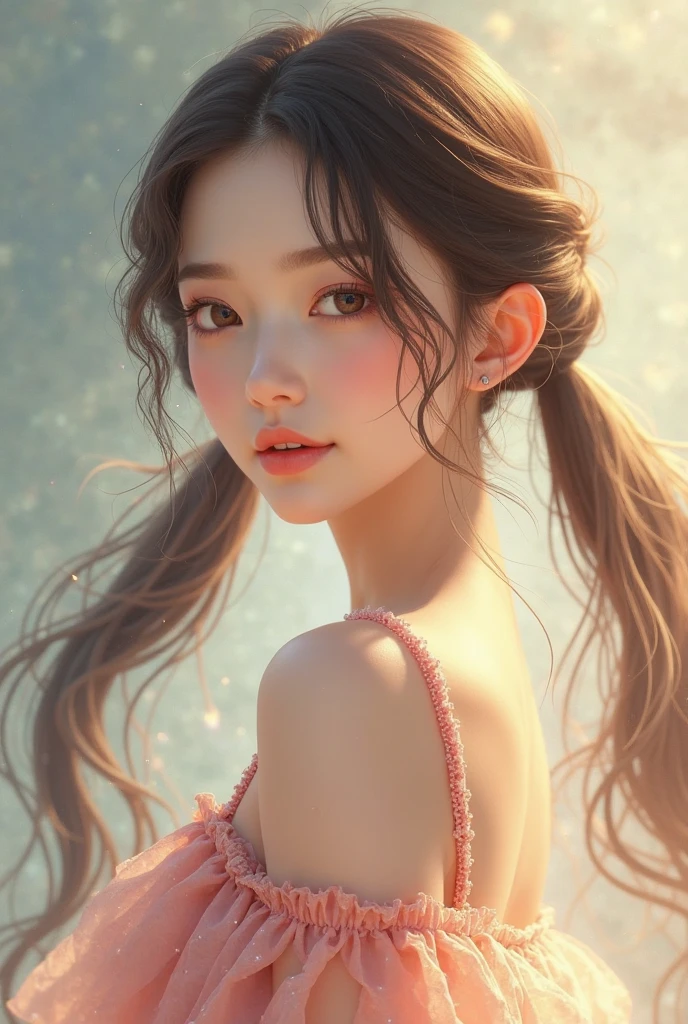 Beautiful woman with black hair and brown eyes