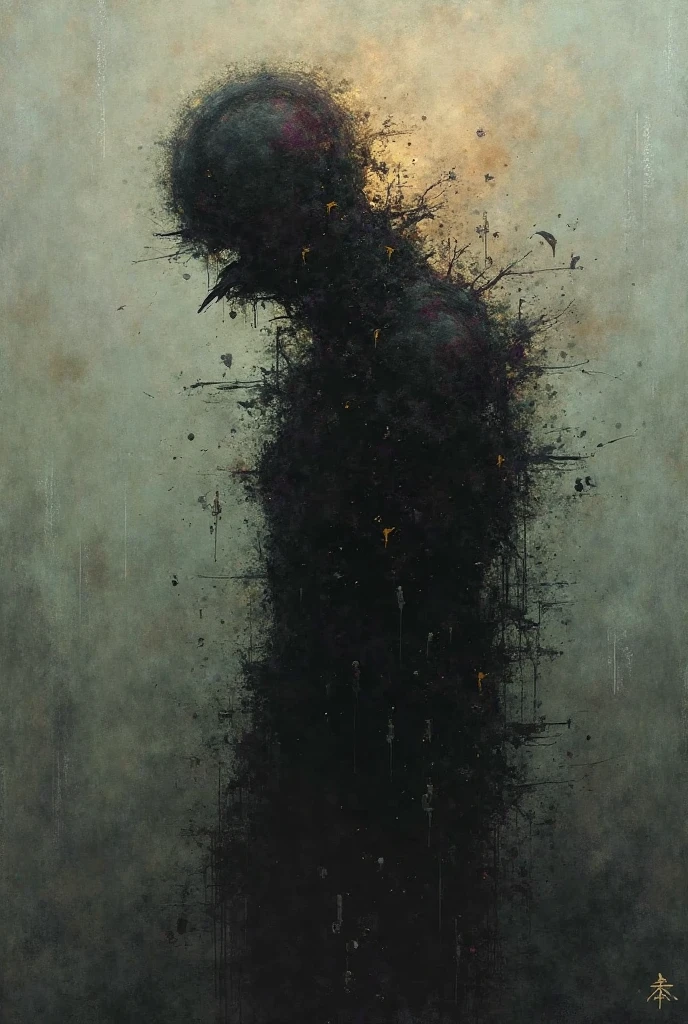 painting of a twisted. mysterious atmosphere. cinematic scene, volumetric lights, ultra realistic, in the style of nicola samori