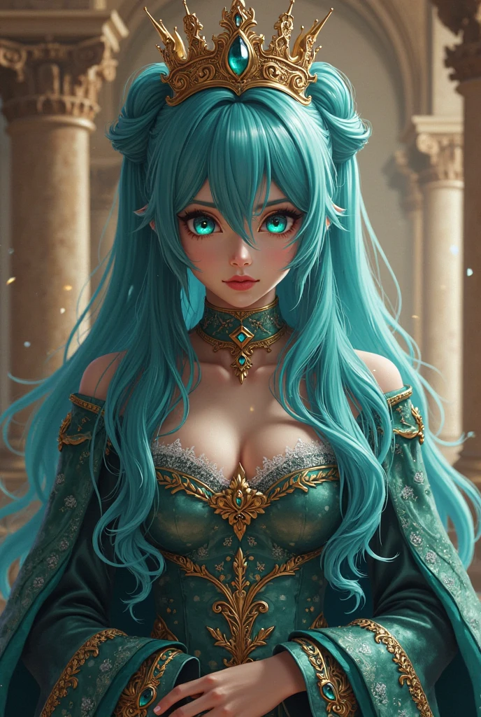 Seraphina is a woman, with classic beauty and an aura of natural elegance that attracts everyone around you. Seus cabelos longos e sedosos caem em ondas perfeitas pelos ombros, and her blue-green eyes have a captivating shine. Your skin is flawless, always radiant and healthy.