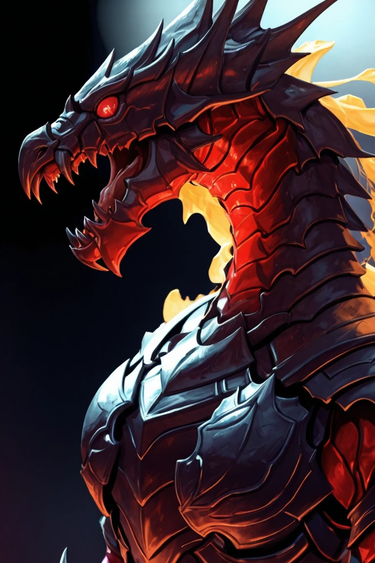 armored dragon, wyvern, saliva, claws, iron scales, monster, sharp teeth, fangs, open mouth, varghest, masterpiece, best quality, absurdres <lyco:dragonAgeTarot-000020:1>