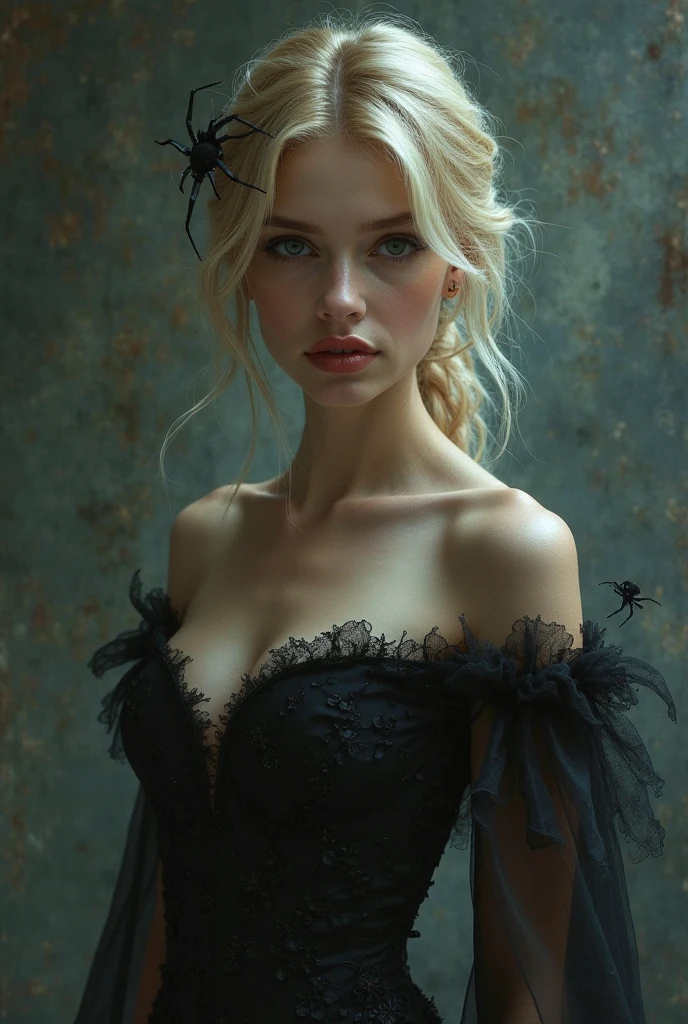 blond woman with black feathers and a flower in her hair, sexy and nude, and a shaved pussy visible,wearing gothic accessories, gothic princess portrait, gothic harts, an elegant gothic princess, dreamy and ethereal and dark, gothic regal, magic and steam - punk inspired, gothic and baroque, inspired by Albert Edelfelt, inspired by Alexandre Cabanel, inspired by Horst Antes, black roses in hair