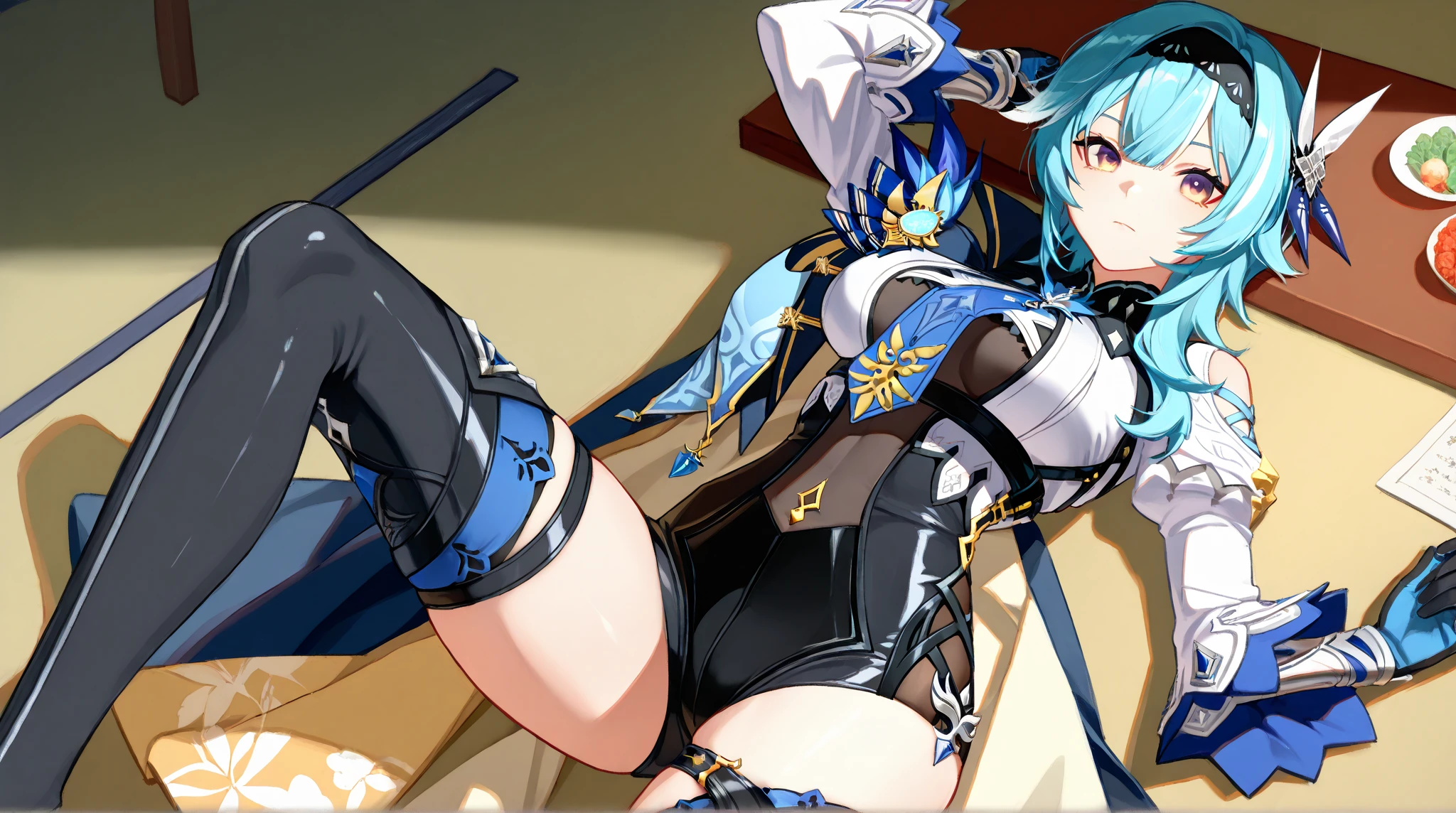 Raiden shogun from genshin impact in swimsuit