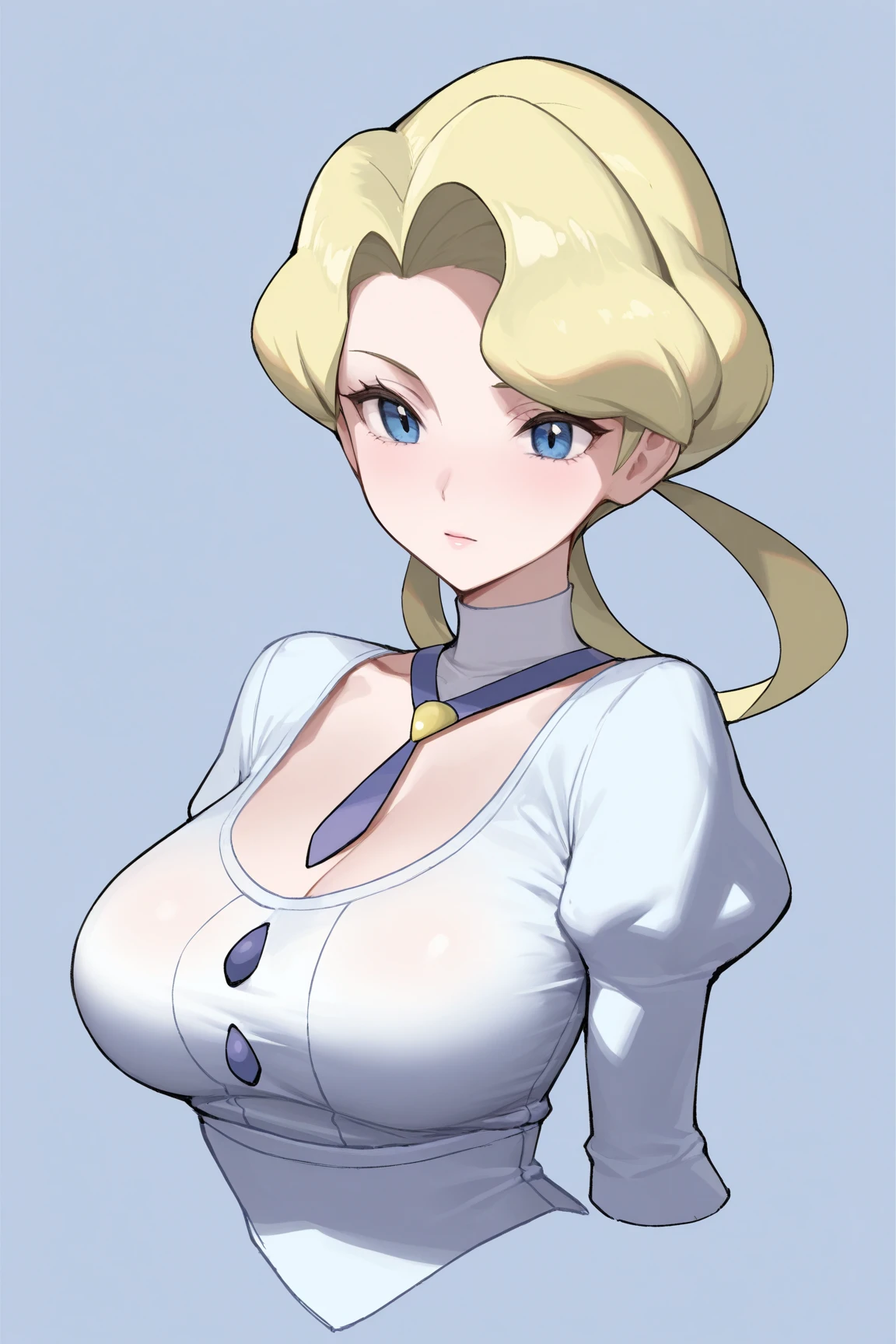 Darkness lalatina,konosuba,Big breast,Plump,Curvy figure,Golden bracelet,Half open eyes,multistrand necklace,Big pearl earring,Mature,thin Classy dress,Cleavage,diamond Wedding ring,Enchanced breast,Cross hairpin,Corrupted noble,red color long nail,Queen anne cleavage,Blonde,Majestic mansion,1hand on hips,No bang hair,Noble rings,modern anime quality,Sleeve,Tight thights,Konosuba anime artstyle,Swaying hips,Sad expression,smile,Bob hair