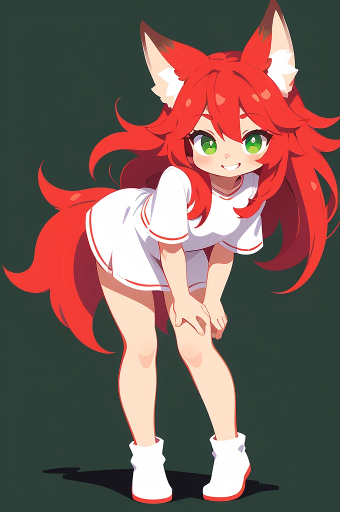 red hair, white body, red eyes, long hair, sky face, stockings, shy pose, panties, cameltoe, behind view, my little pony