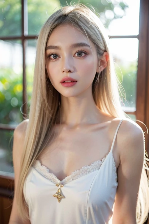 (high details:1.4)、(surrealism:1.4)、(soft lighting:1.05)、32,000、1 woman、realistic lighting、face lighting、ray tracing、(brightened light:1.2)、(improve quality:1.4)、(Realistic textured skin of the highest quality:1.4)、original photo, lifelike, full body woman love, bed, soggy, big bust, stylish hairstyle, pale skin, black eye, pink lips, (Beloved), (:1.1), ~Through, detailed background, detailed face, delicate eyes, good hair, Anatomically correct body, elastic skin, make up, masterpiece