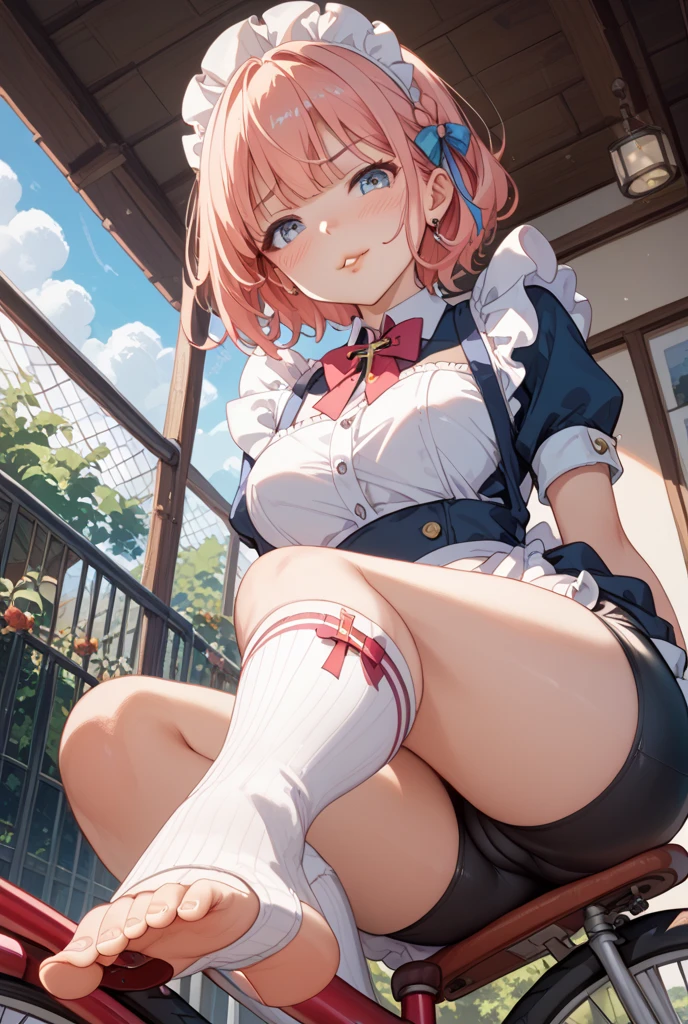 shortstackbt,
gigantic breasts, oppai loli, female child, (toddler body), short stature, disproportionate breasts, petite,
(mesugaki smile:1.2), (big slanted eyes),
round face, short legs, short arm, short torso, small hands, BREAK,
skirtlift, frilled mini skirt, showing panties, lifted by self / skirt lift, (Shining panties in satin fabric, (cute panties)), cameltoe,
midriff peek frilled mini camisole, navel, thighhighs,
(in the park), daytime, outdoor,
animated painting, anime colored, game cg,
(glossy texture), (high contrast),
((gleaming skin, glistening skin), oiled skin, shiny skin), super detailed skin, wet skin, BREAK,
extremely detailed, Hard light, masterpiece,
high quality, best quality, highres, perfect anatomy,
(1girl, solo), (full body shot),