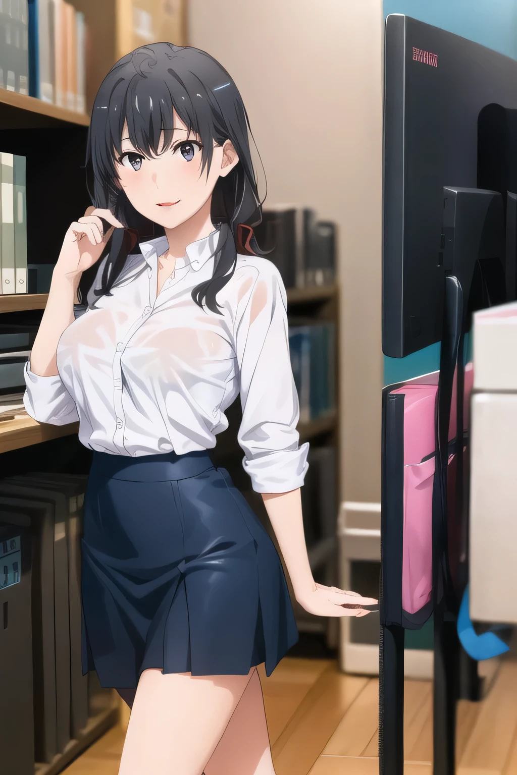 navy blue pleated mini skirt,A woman with a lovely smileを描けますか,OL ,black hair long hair,Let's draw a more delicate expression,A woman with a lovely smile,black hair long hairの女性,,can you draw an office lady's uniform,white blouse,Navy Blue Mini Skirt,high heels,can you Let's draw a more delicate expression, adult sexy women ,only,,Full color CG,,In my office,,accurate hand and foot expressions,my nipples are sharp、、Full color CGで顔は絶対に必要です,dark blue pleated skirt,I have can you Let's draw a more delicate expression描いてください,Walking Alone, , ,(I definitely need that face。I have can you Let's draw a more delicate expression,(even one person is enough for that job , can you draw an attractive 30-year-old woman, , Big breasts, thin waist , , ,巨大な胸を持つBig breastsを描いていただけますか,Nipples stand up when wet,please express your hands and feet more accurately,big breasts to huge breasts,よりBig breastsに,