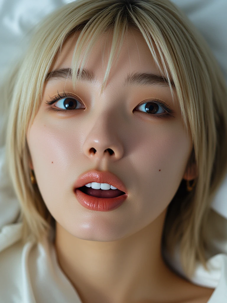 blond haired girl with a black and white hair brush and a white tube, jimin\'s right eyelid swollen, jimin\'s plump lips, jung jaehyun, cai xukun, jimin\'s grecian nose, 1 7 - year - old boy thin face, sakimichan, jinyoung shin, jungkook, accurate jimin face, wan adorable korean face