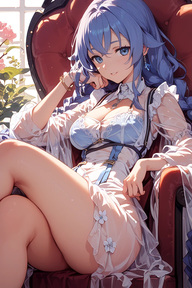 Sit by a lake full of lotus flowers,Feet playing with water,Art depicts a charming woman,Melon seed face,Dressed in a flowing manner、Silky traditional oriental dress,Long model,fiery red,Decorated with intricate patterns and bright colors。Her dress draped elegantly over her curvy figure,Highlights her seductive silhouette。She sits gracefully by the tranquil lotus lake,Feet playing with water,bathed in the soft glow of the moonlight。The scene exudes an ethereal and dreamy atmosphere,With a touch of mystery and sexiness。The image style incorporates watercolor and digital illustration techniques,It evokes a refined beauty and charm。The lights are filled with soft moonlight,casting soft highlights and shadows on her charming features。Bare thighs,Three-dimensional facial features,sitted,your legs,Side braids,(extremely huge breast)),slightly fat big breasts,Enlarged buttocks, succubi,Long horn,~coda,the night,bonfires,stars,Ass focus,tmasterpiece,Faraway view,Two pink bumps,slightly fat big breasts,fat meat,Fat super ass,florals,Inside T,Unoccluded,Petite