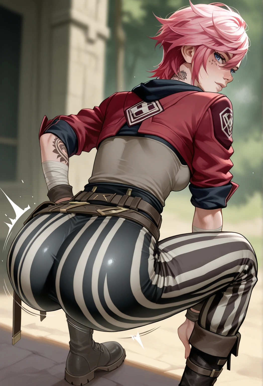 A boy with the most beautiful ass in handcuffs and shackles