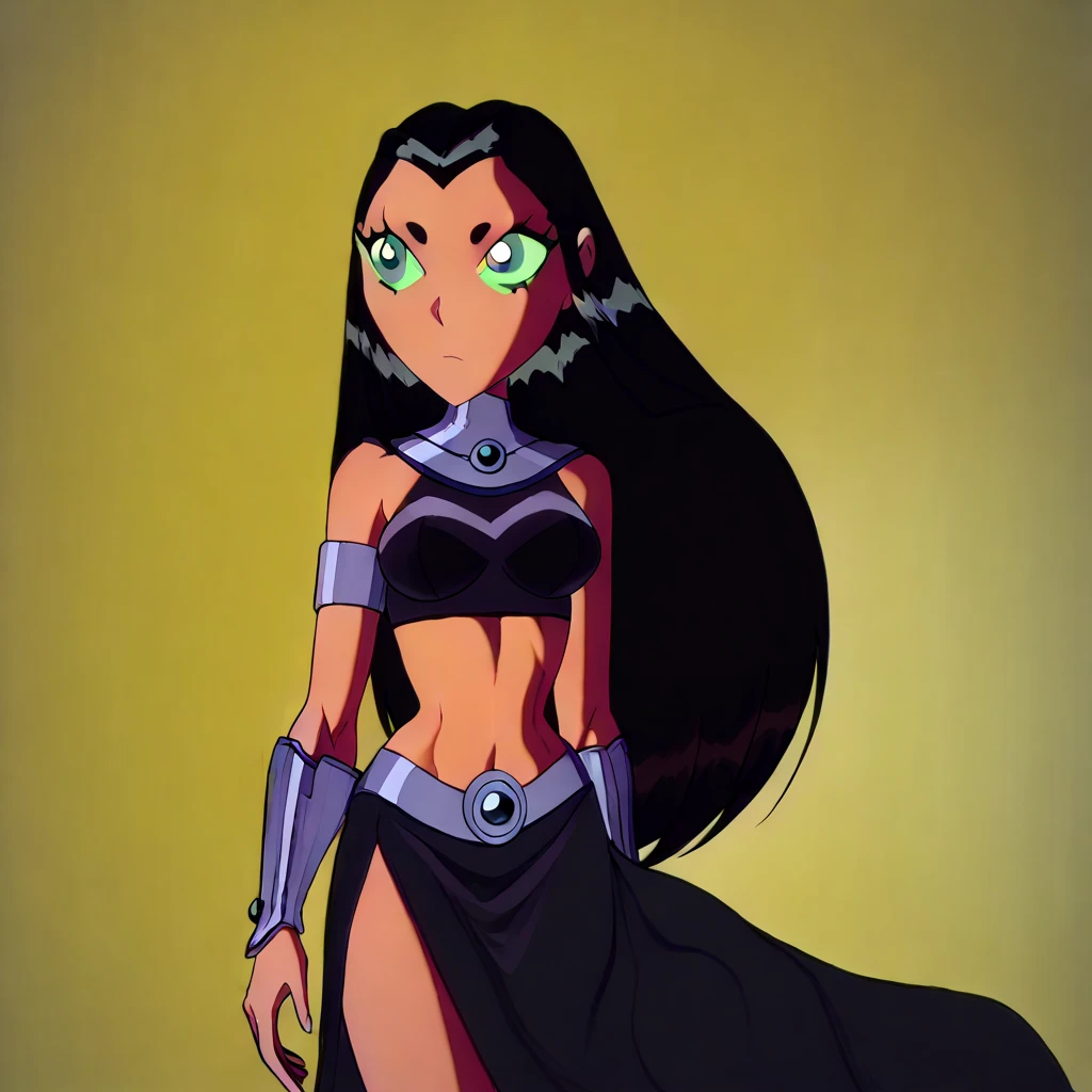 ((masterpiece)), (best quality:1.7), raven(afrocentric skin), teen, purple hair, purple eyes,