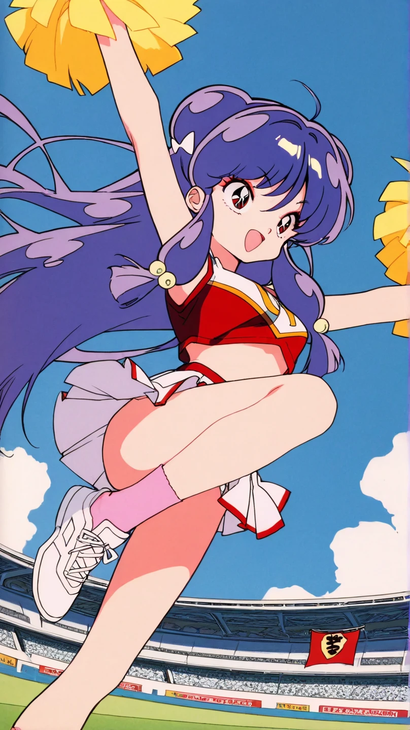 score_9, score_8_up, score_7_up, source anime, anime, animification, anime screencap, anime coloring, vivid colors, shiny skin, skindentation, deep skin, depth of field, high quality, highres, (dynamic angle,dynamic pose),
dawncheerxl, 1girl, solo, long hair, looking at viewer, smile, open mouth, blue eyes, skirt, no panties, outdoors, topless, hair ornament, sky, navel, holding, blue hair, :d, sidelocks, tongue, socks, hairclip, midriff, eyelashes, red skirt, leg up, white socks, red shirt, cheerleader, pom pom, (cheerleading), holding pom poms, dawn \(pokemon\)
BREAK
masterpiece,high quality