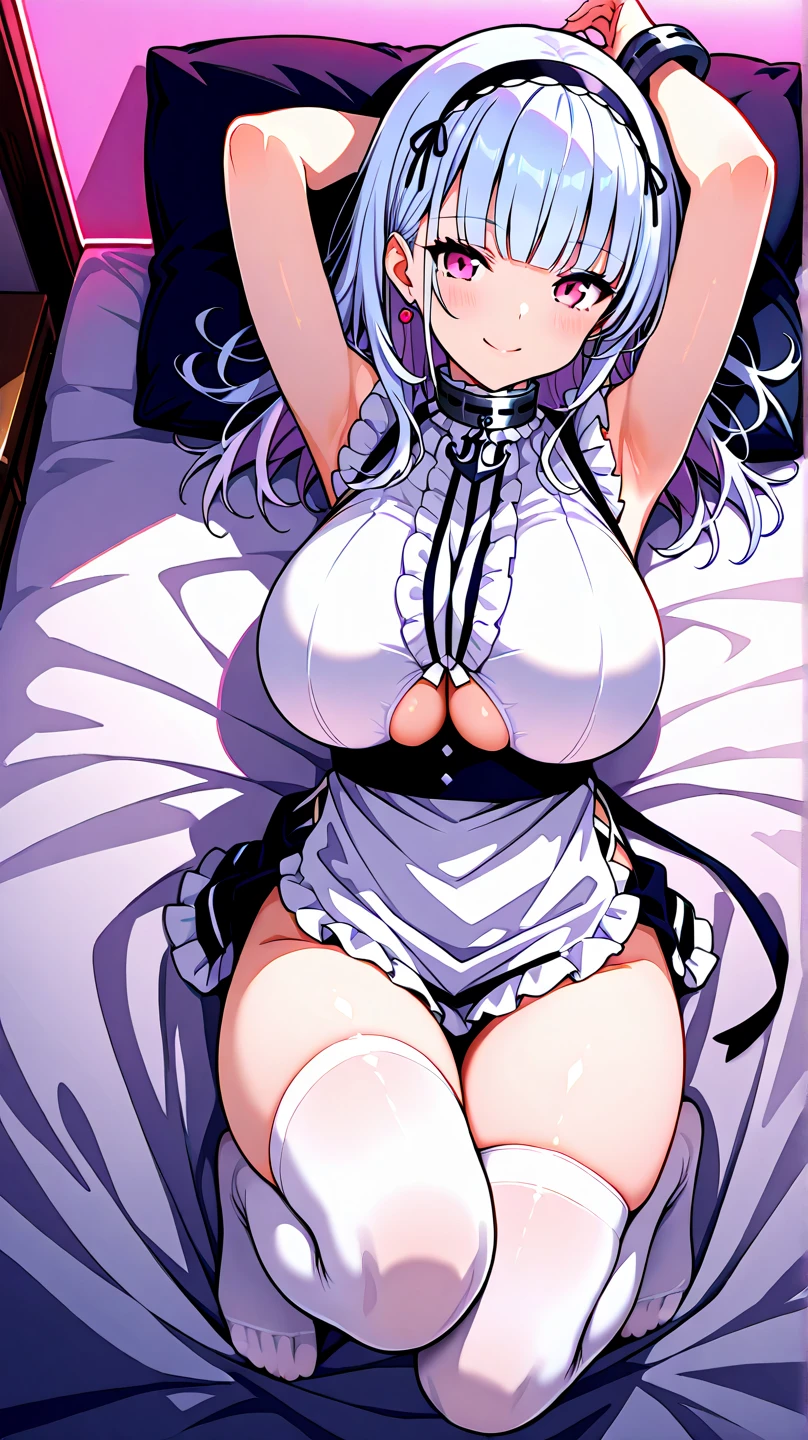 nsfw,(cleavage, nipple, vagina),(orgasm:1.5), blush cheeks, (vaginal penis:1.2), (a man:1.3), hetero, (lying:1.6), (girl spread legs:1.4), (intense Sex:1.7), (cum out), nsfw, (pov),belfast, 1girl,long hair, french braid, maid headdress, collar, chain, collarbone, cleavage, frills, maid, sleeveless, gauntlets, elbow gloves, white gloves, waist apron, white apron,BREAK,masterpiece,Noise Reduction,perfect anatomy,high resolution, ultra-detailed,game cg,beautiful detailed eyes,visualart,five fingers, perfect hands, perfect lighting,