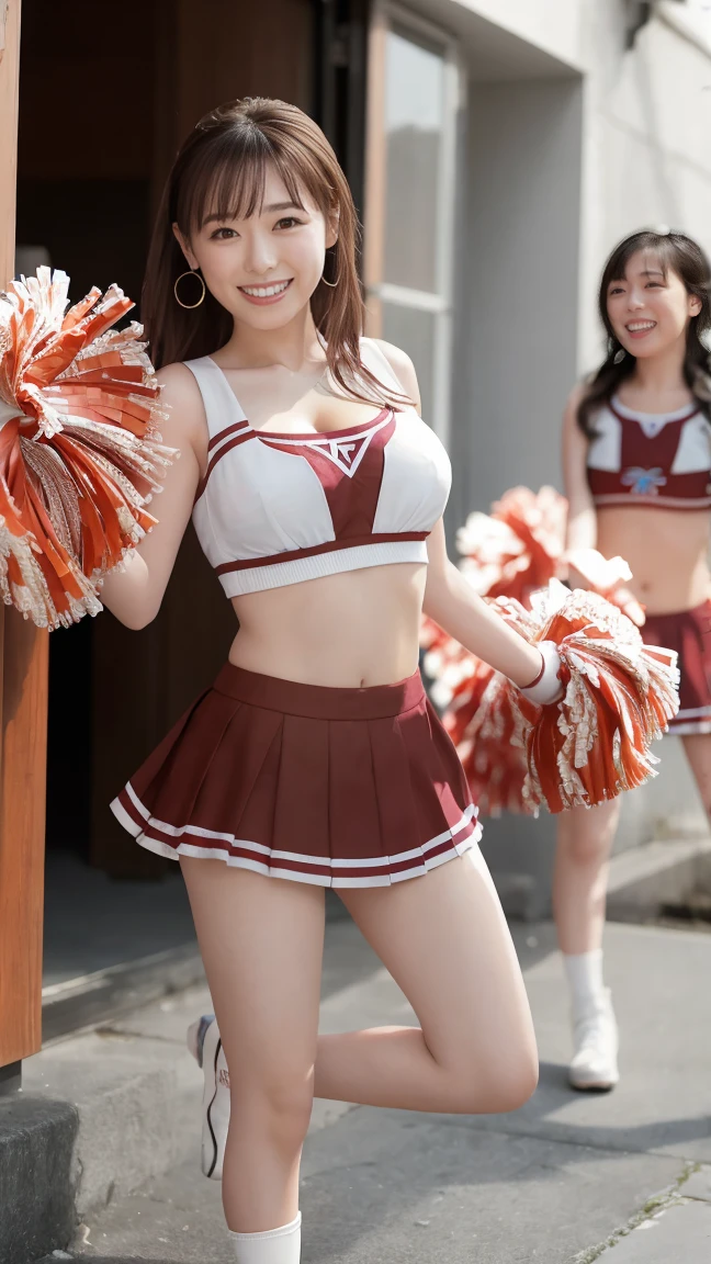 (extremely detailed CG unified 8k wallpaper, 1beautiful red cheerleader, miniskirt,see through panties, pubic hair, raw, slender, standing and spread legs:1.8), (hands in pussy, pussy fingering. shiofuki, squirt love juice, long shot, arms up behind:2), (female orgasm, pussy juice trail, showing pussy, pubic hair, hands behind head:1.5),vaginal penis, female orgasm, arched back, (crowded train:1.6), train interior, (best quality:1.1), (masterpiece:1.0),black eyes, extremely detailed CG unity 8k wallpaper, (photorealistic:1.2), complex 3d render ultra detailed of a beautiful porcelain profile face, vibrant details, break, smirking, blush, Detailed lips, Detailed face, (dark brown hair, black long boots:1.5), Curl inside, long hair, floating hair, huge-breasted, nipples, long nipples, puffy nipples, small areolae,break, pussy juice stain, (large amount of liquid spills from the crotch, white vigorous peeing forward, red cheerleader:1.7),from below,