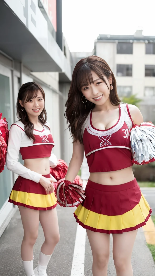 Female cheerleader wearing cheerleader costume, cheer dance, Second time'Tzuyu, Young and cute gravure idol, sleeveless tops, pleated mini skirt, cheerleader costume, Cheering uniform, cowboy shot, medium long,Refreshing young Japanese woman, cute idol sculpture, 🚿🗝📝, young gravure idol, Young slender gravure idol, smile, nffsw, table top, award-winning, 8k, highest quality, smile refreshingly, Haruka Ayase, Assist々Kiki, Kana Hashimoto, Mai Shiraishi, Nishino Nanase, Mei Watanabe, Yuki Yoda, Assist々xylophone, Aoi Miyazaki, Yuko Takeuchi, Yuki Uchida, Suzu Hirose, Aya Ueto, award-winning, nffsw, table top, smooth white tight clothing suit, japanese model, Realistic young gravure idol, anatomically correct, In 8K