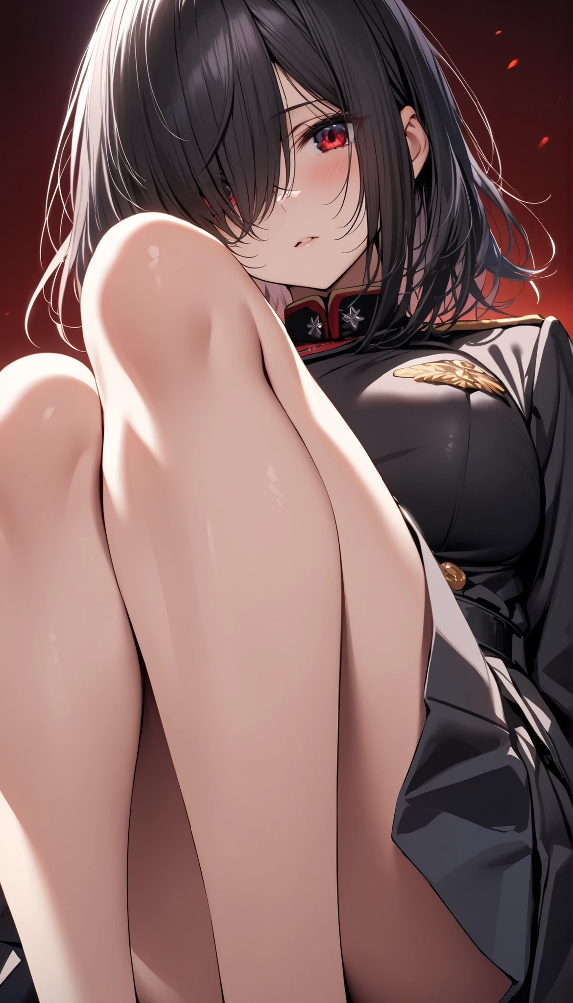 ((masterpiece,Highest quality)), Confused, Kitasan Black umamusume,   Animal ears, short hair, Striped Hair, hair ornaments, Medium chest, Horse tail, Wearing a maid outfit,  alone, Laughing with your mouth open, Looking at the audience,,((nsfw)), Squat, (((No correction))), ((lie on back, legs up high, spread legs, hold knees, vagina)), (spread pussy by herself with both hands completely:1.4), (open legs, spread legs),18 years old