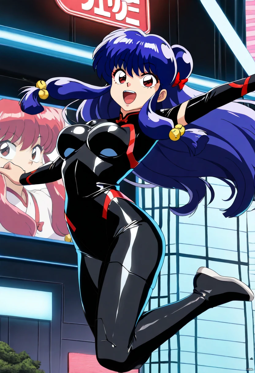 ultra-detailed, Explicit, Beautiful body, Beautiful Nose, Beautiful character design, perfect eyes, perfect face, ultra highres, 4K, beautiful legs, perfect legs, Nice hands, Perfect hand, Masterpiece, Best Quality, Highly detailed, illustration, absurdres, street fighter, doll suit, shadaloo doll, dollsuit, girls, multiple girls, expressionless, blank eyes, looking at viewer, red gloves, emotionless, black latex, corrution, mind control, female combatant, full body, hypnotized, unhappy trance, full body suit, ribbed bodysuit, both arms at side, stand up straight, obey, perfect female body, extremely glossy latex, hypnosis, hypnoLora, empty eyes, Mind control device, poses, submissive_pose, Slave, hat, necktie, stand up straight, standing, standing at attention, Slave, hat, necktie, belt, extending the right arm from the shoulder into the air with a straightened hand, nazi saluting, military, military saluting, salute, latex, ribbed bodysuit, DarkPrecure, precure, magical girl, wide hip, thicc, a curvy body, SummerTime Rendering, Kofune Mio, dark skin, black hair, short hair