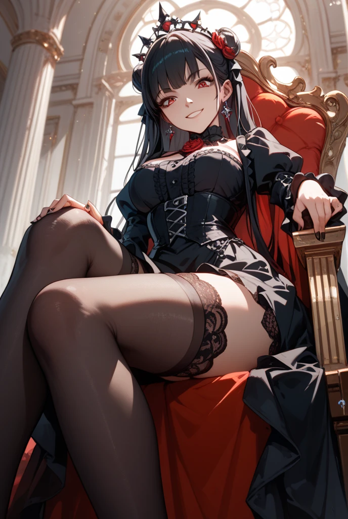 crosses、blue eyess、(Highly detailed CG Unity 8K wallpaper,masutepiece), ((Hyper Detailed)), ((Best Quality)), (((Realistic:1.2))), (Ultra-detailed), (Best Illumination), (The best lighting), Ulutra HD, Cryengine, dynamic camera angle, (depth of fields), bloom, ((Soft lighting)), (extremely delicate and beautiful illustration), ((Smooth gradient lighting)), hight resolution, Sharp Focus, Pixiv masterpiece, ((intricate detailes、color, High quality metal texture, Metallic luster, Highly detailed, (semi - realistic:1.6), (wide_shot:1.2), (From below, dutch_Angle), Dutch Angle, (((In a Victorian mansion、Woman sitting next to a man in a sober black suit: 1.0))), Long messy floating hair, A little smirk, Eyes, (Good anatomy), Empty eyes, Serial killer, devilish, black robes, emotional, Lustrous skin, Facing forward,Victorian aesthetics, Floating crimson flowers, Show race, black shrine maiden clothes, Elegant Pose, the complex background,(depth of fields), ((Cinematic lighting)), ((Horror)), ((Dark Fantasy)), bloodborne, Illustration, 4K Unity, High contrast, (Best Illumination), (highly intricate detail), ((Ultra-detailed)), (extremely details CG:1.2), (8K:1.1), Beautiful detailed glow, art stations, Splash Art, ((by sui ishida, by Wenjun Lin, by stefan morrell)), ((Semi-realistic)), (Realism), (Dynamic)