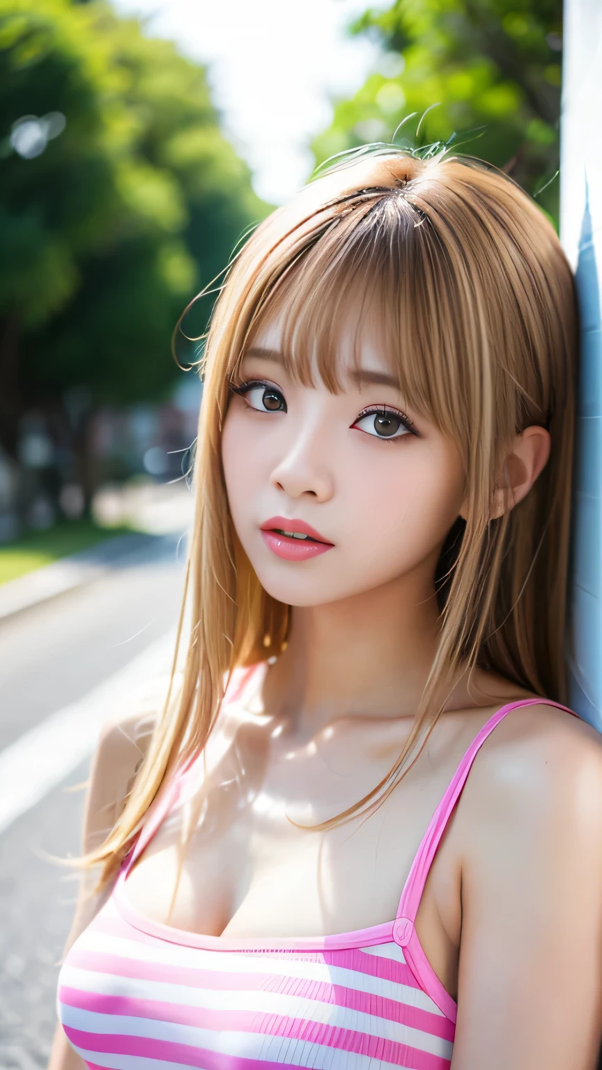 sexy big breasts、15 year old beautiful girl sexy cute looks and cute, beautiful and sexy face、The strong wind blows the hair in front of my face、Beautiful long metallic blonde straight hair with beautiful cute and sexy eyes hidden in her long bangs
