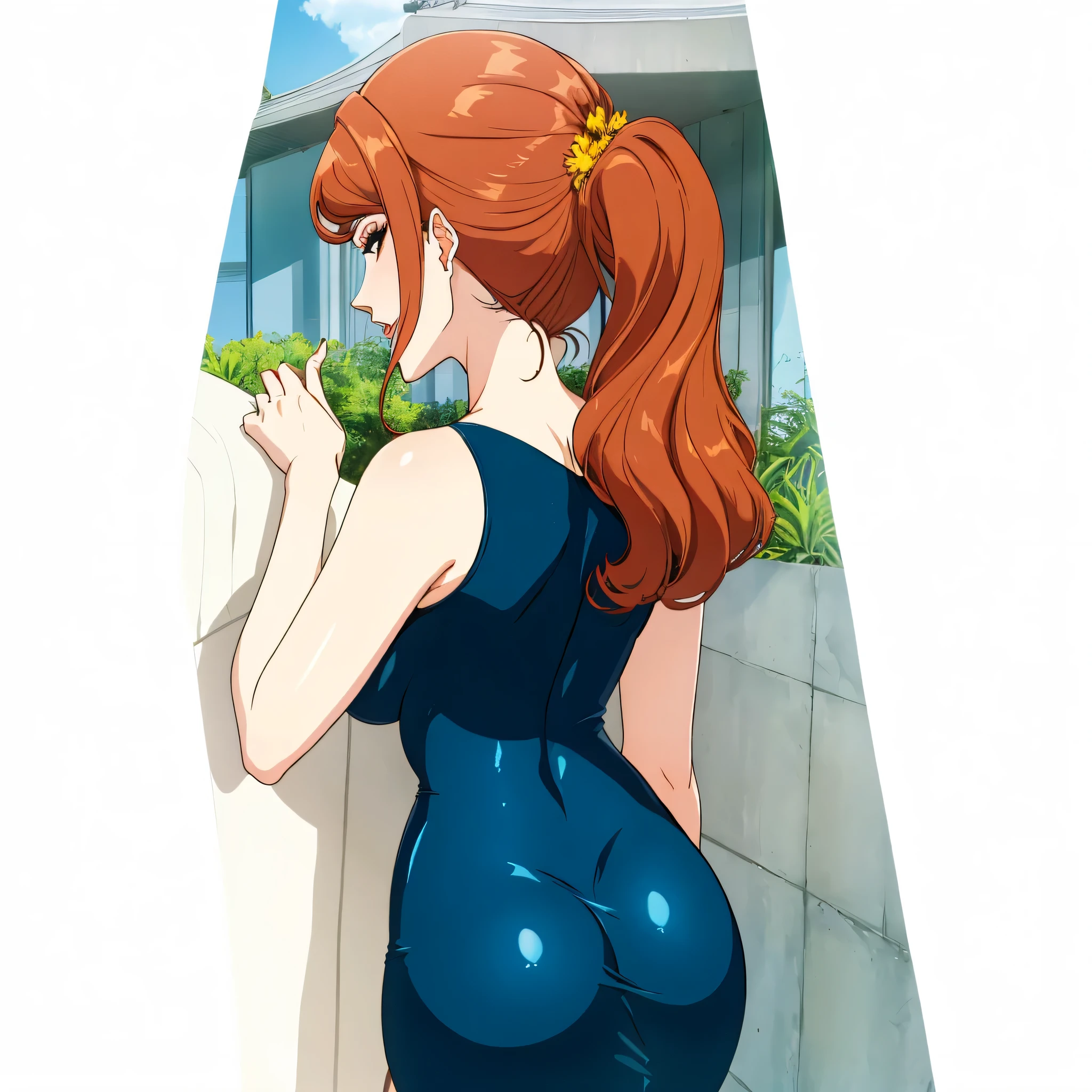 masterpiece, best quality, (1girl:1.5), nice hips, slutty bimbo clothes, medium breasts, young girl, (shy girl), wide hips, microkini top, nude ass, slutty, detailed eyes, nighttime, nightsky, outdoors, (solo), sex, (both hands on wall), (ginger hair:1.5), ginger girl, (shy), (nerd girl), glasses, blush, (embarrassed), braid, (embarrassed and shy facial expression), clenched teeth, presenting ass, ass up, pussy, anus,