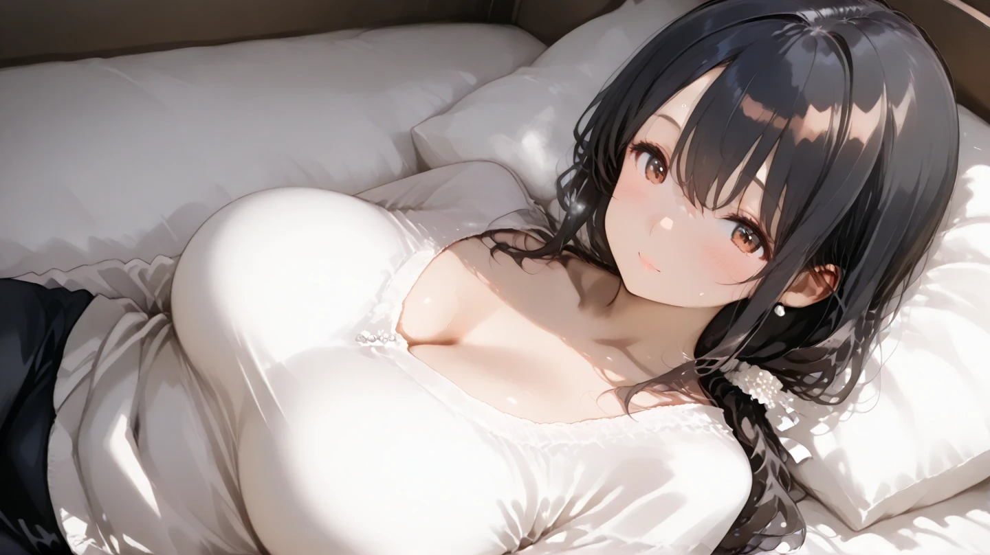 1.Japanese beauty photographer:1.2),Perfect body, The eyes are delicate,Delicate lips, Lace underwear makes your breasts bigger((pajamas)), On the bed(((masterpiece))), ((Highest quality)), ((Intricate details)), ((Surrealism))(8k)