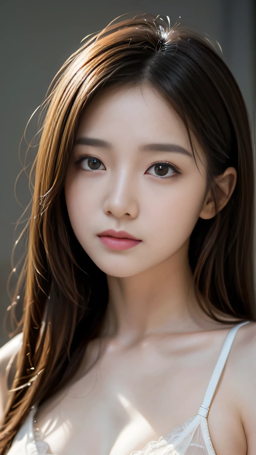 masterpiece、1 beautiful girl、 (reality: 1.4), Japanese、Asian Beauty、 beautiful、Beautiful Skin、thin、whole body、(超reality的な)、(High resolution)、(8K)、(Very detailed)、(Very detailedな)、Completely naked、nude、Shaved、Small Bust、Flat Chest、Big eyes、Brown eyes、Long eyelashes、Detailed face、Gloss Lip,Bright lighting、Professional Lighting、Looking into the camera、Serious expression、Look straight ahead、Long Hair、Brown Hair、Street、Nogizaka idol、actress、20-year-old、Small breasts、Wet Skin、Baby Face、Moist and realistic skin texture、Moist lips、Natural Shadows、Cowboy Shot,Sexy pose、