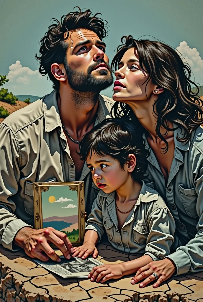 Oil painting, real face