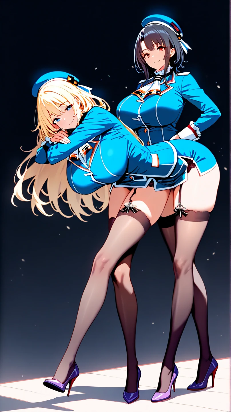 2 sexy pornstars girls, Long sleeve one piece racing swimsuit, over the knee boots with high heels, wide hips,big ass, big breast, blonde hair, blue eyes, big cameltoe pussy, sexy pose,