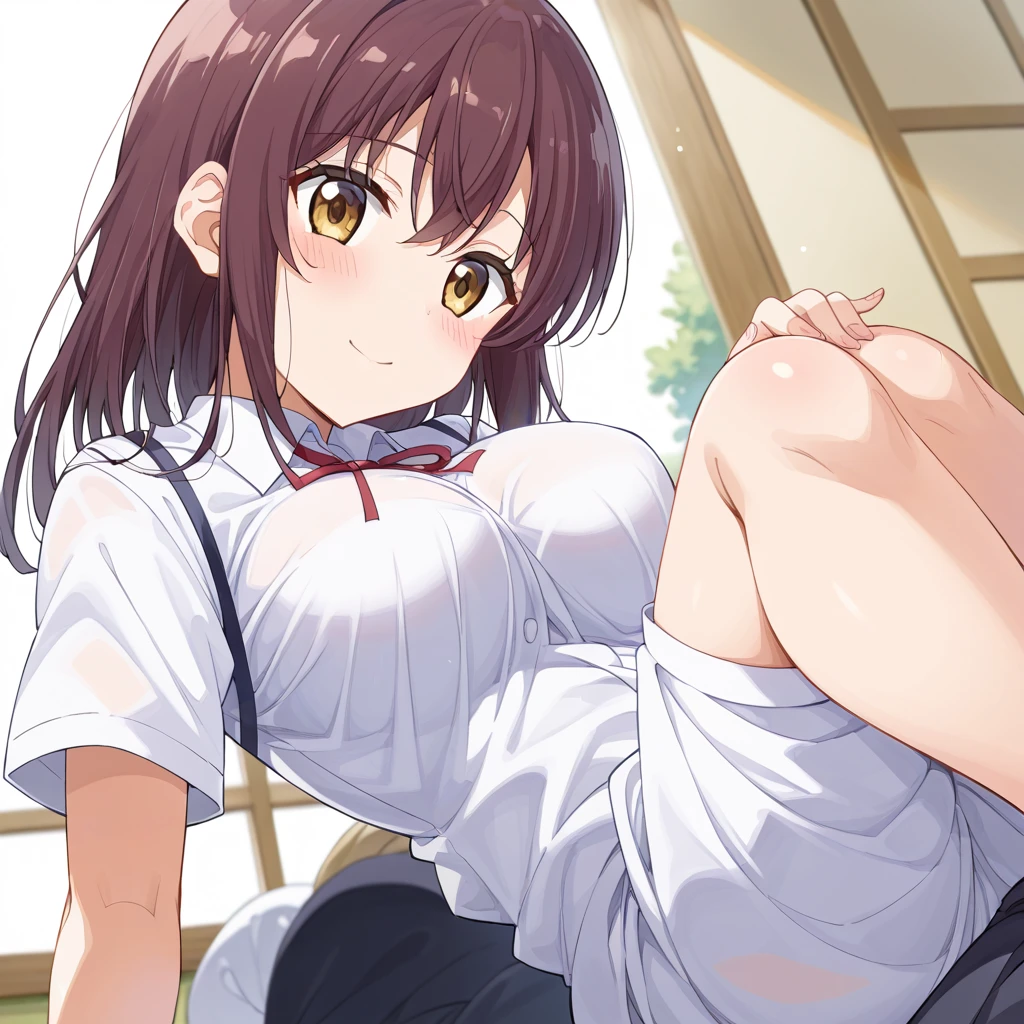 Misaka Mikoto、Best image quality、High resolution、masterpiece、super high quality、Spread your legs wide、Showing her 、Big 、Spread your legs、Yellow lace panties、yellow lace bra、very big ass、M-shaped legs、Maid appearance、Cowboy Shot、Low - Angle、Blushing、4K quality、No clothes、Big Ass、Zoom in on the lower body、wearing black knee socks、Pubic hair growing、My crotch is wet with love juice、Shooting from below、smug face、Large Breastouth wide open、Eyes are hearts、Lying in bed、W piece、Nipple torture