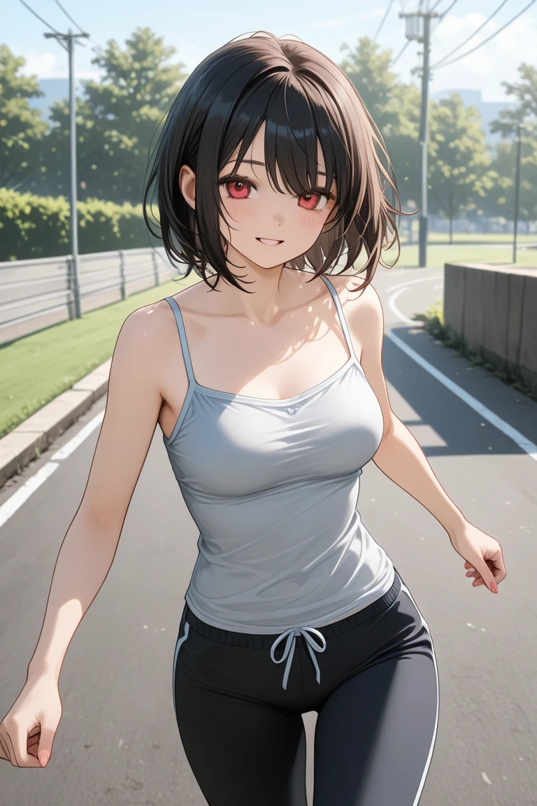 highest quality、High resolution、Detailed Background、(Beautiful face in every detail:1.4)、Anatomically correct、(Detailed facial expressions)、(Detailed eyes:1.2)、age beauty、(Highly detailed face:1.4)、(Huge breasts:1.3)、Cute hair colour、Bobcut、ponytail、attractive thick thighs、Accentuate your underboob、Healthy Beauty、Embarrassed look、Show your side、
(Three beautiful girls in gym clothes are looking at me coldly in the schoolyard.:1.5)、
(Crouching down, from a true-below angle:1.5)、Ultra-close-up of the real thing、
(close-up underwear From below), From below, (Underboob:1.3)