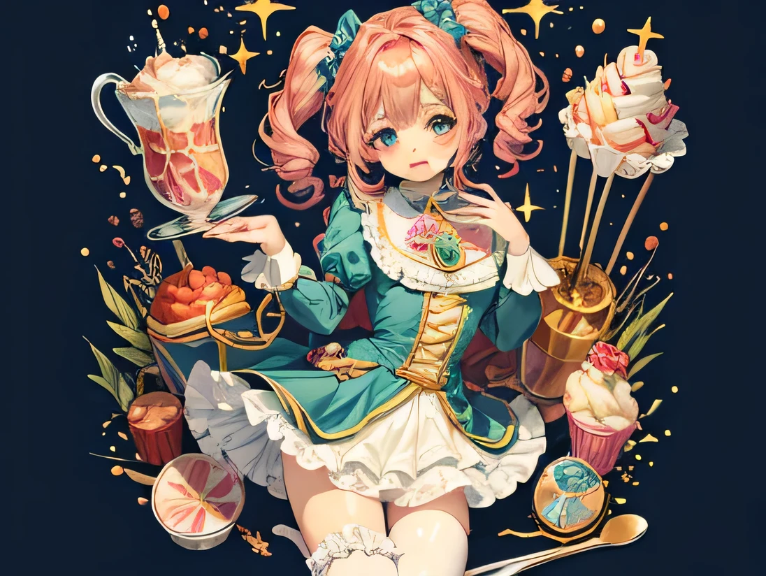 (full color,Fine),(Beautiful girl,Magical Girl),sweets motif,Suites,cute,((Clothes with lots of frills))