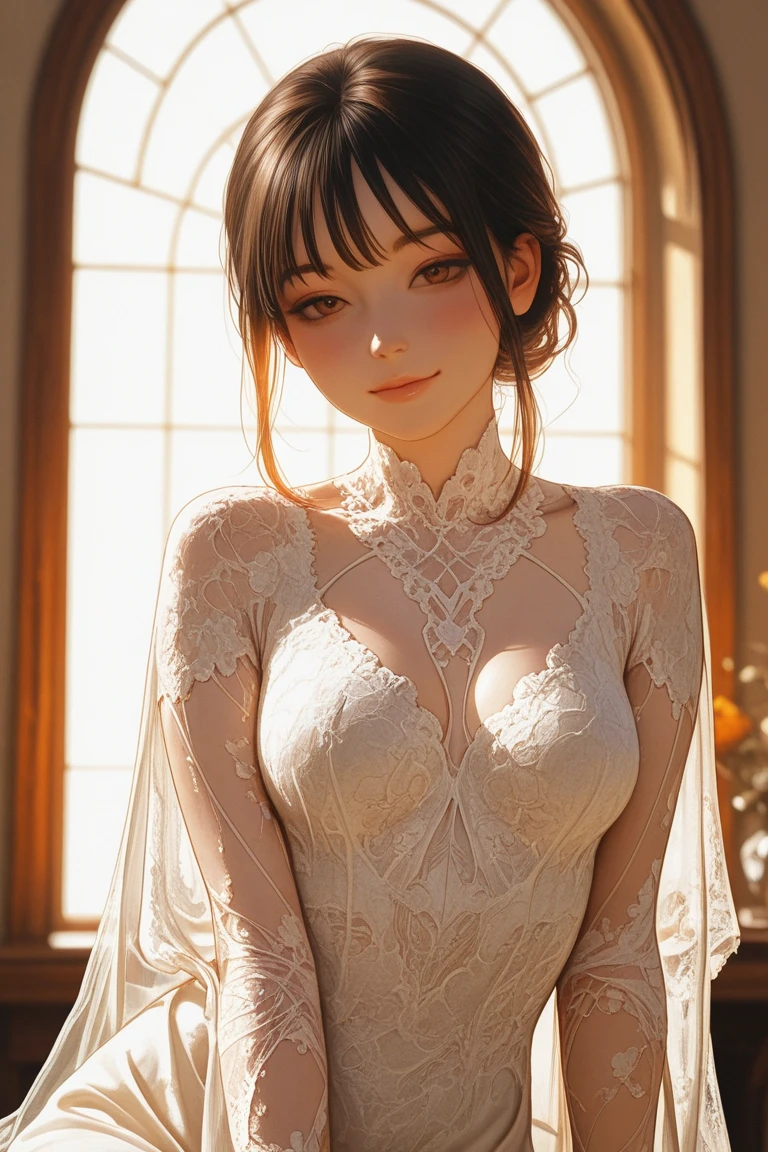
(Canon RF85mmf/1.2), (8ก, RAW Photos, Highest quality), (masterpiece), (Realistic, photograph Realistic), (Very detailed, Very detailedな, Best image quality, Amazing details, High resolution, Very detailed, Very detailedな, Very delicate and beautiful work.), Beautiful girl with details, Solo Girl, ((Perfect shape)), Very detailed eyes and face, White skin, Noble Beauty, ((Fine texture, Hair follicle)), Perfect Anatomy, Beautiful details down to the last detail., Delicate face, (Slim, narrow waist, Very big ass), (The chest size is small､Big Breasts､), (lift:1.3), (Cute Face, Eyes full of soul, Glowing Eyes), (Beautiful and clear eyes), (Tie your hair in a big bun.), (smile:1.0), (Attractive look), (attractive appearance), ((Sexy See-Through Queen Lace Dress:1.4)), (crown diamond gear), (Diamond Necklace, Diamond Earrings), ((I saw a tall palace in the middle of the night., moonlight)), Physical Rendering, Realistic light, (((Upper Body:1.3))), ((View the viewer:1.3)), ((stand)), ((from the front))
One Japanese girl, She smiled brightly,
Very detailed, dynamic post, Dynamic Angle, Cowboy Shot,Orange Range Lingerie、Orange underwear、Breast in pregnant women、Breast milk dripping from lingerie、round face、Chubby、Very large breasts、