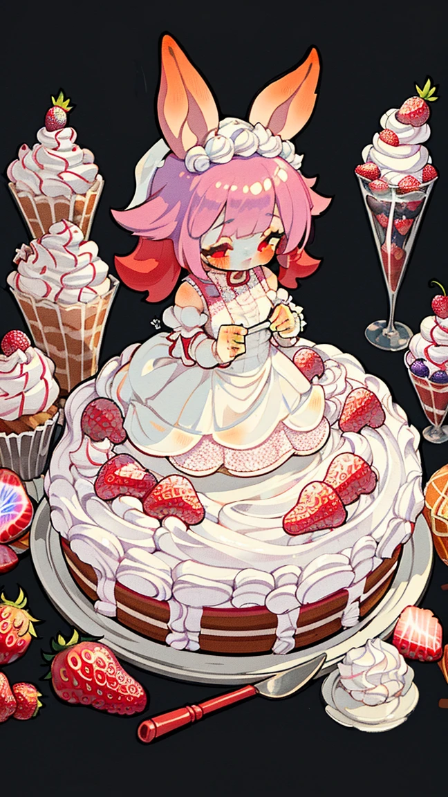 parameters
(sticky mellow slime musume:1.5) , (pink and white skin:1.5) , (sticky mellow slime musume:1.5) , (pink and white skin:1.5) ,liquid, many wet, masterpiece, best quality,((solo)), (pink and white skin:1.3) ,(cake, cream, strawberry:1.5) , young girl ,melt girl, A pink and white slime girl, on the ground , (((pink and white skirt))) , magical girl , intricate details clothes, gorgeous, hair bow, strawberry_on_head, pink and white slime face, (:D) ,(happy:1.15) , colored skin, monster girl, pink and white skin , pink eyes, twin Tails ,white hair , (fringe:1.2), (bangs:1.35) , shiny hair, big breasts ,
/////
(cake, cream, strawberry:1.3) ,