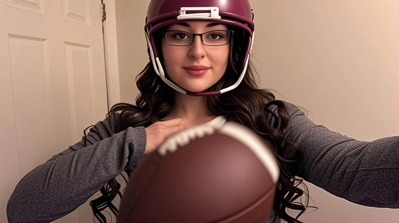 High detail RAW color professional ((sexual)) photograph of wasian thot, (huge (natural) breasts), breast focus, titfuck, wearing a dark red cheerleader uniform, ((deep cleavage)) (locker room) skin pores, sexual, matte, pastel colors, backlighting, natural lighting, hard focus, film grain, detailed skin, photographed with a Sony a9 II Mirrorless Camera