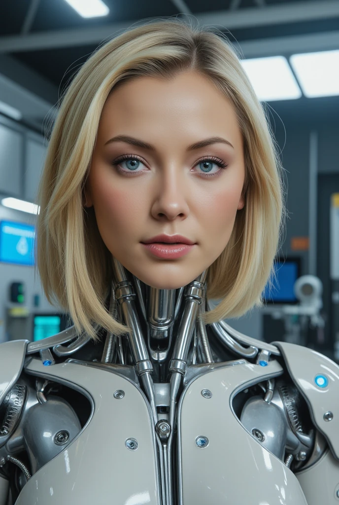 High detail RAW color art, animation, naked, huge breast, white skin, cute woman in the cockpit of mars base, ((((robo limb prostheses)))), magical atmosphere, ((((very short hair)))), (muscle:1.4), (detailed skin, skin texture), (intricately detailed, fine details, hyperdetailed), raytracing, subsurface scattering, diffused soft lighting, shallow depth of field, by (Oliver Wetter)
