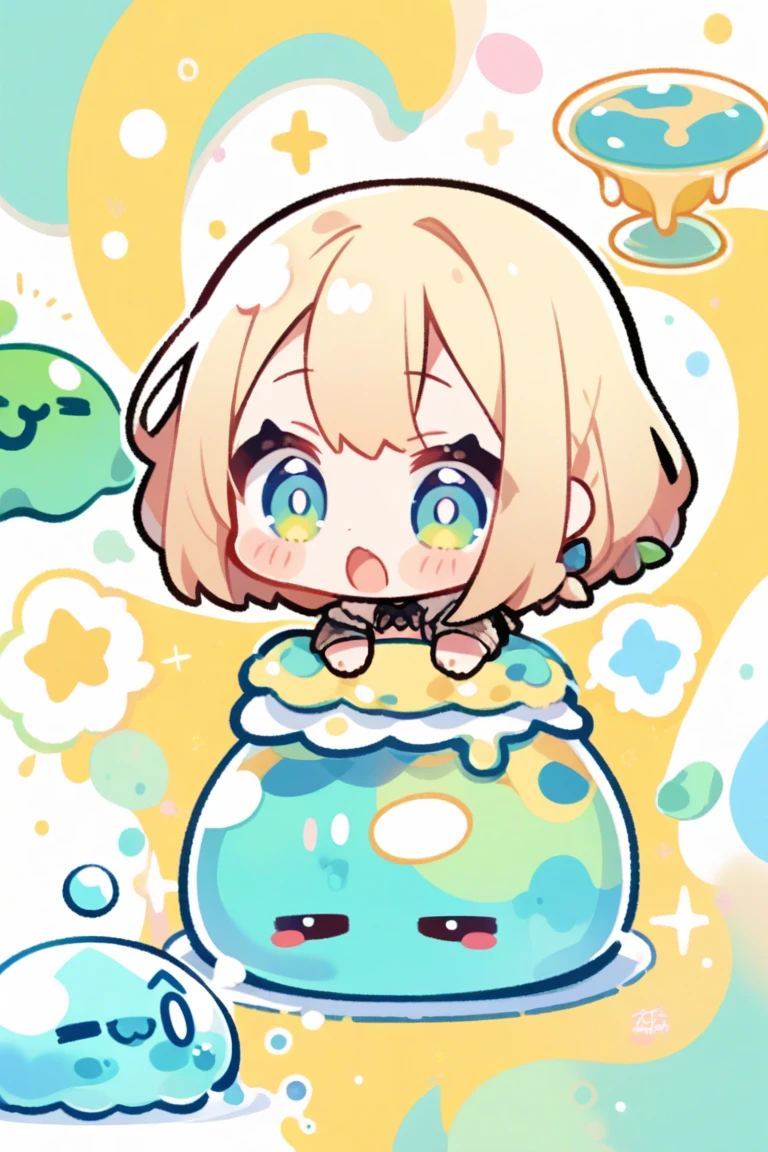 cute,slime girl,loli,full body