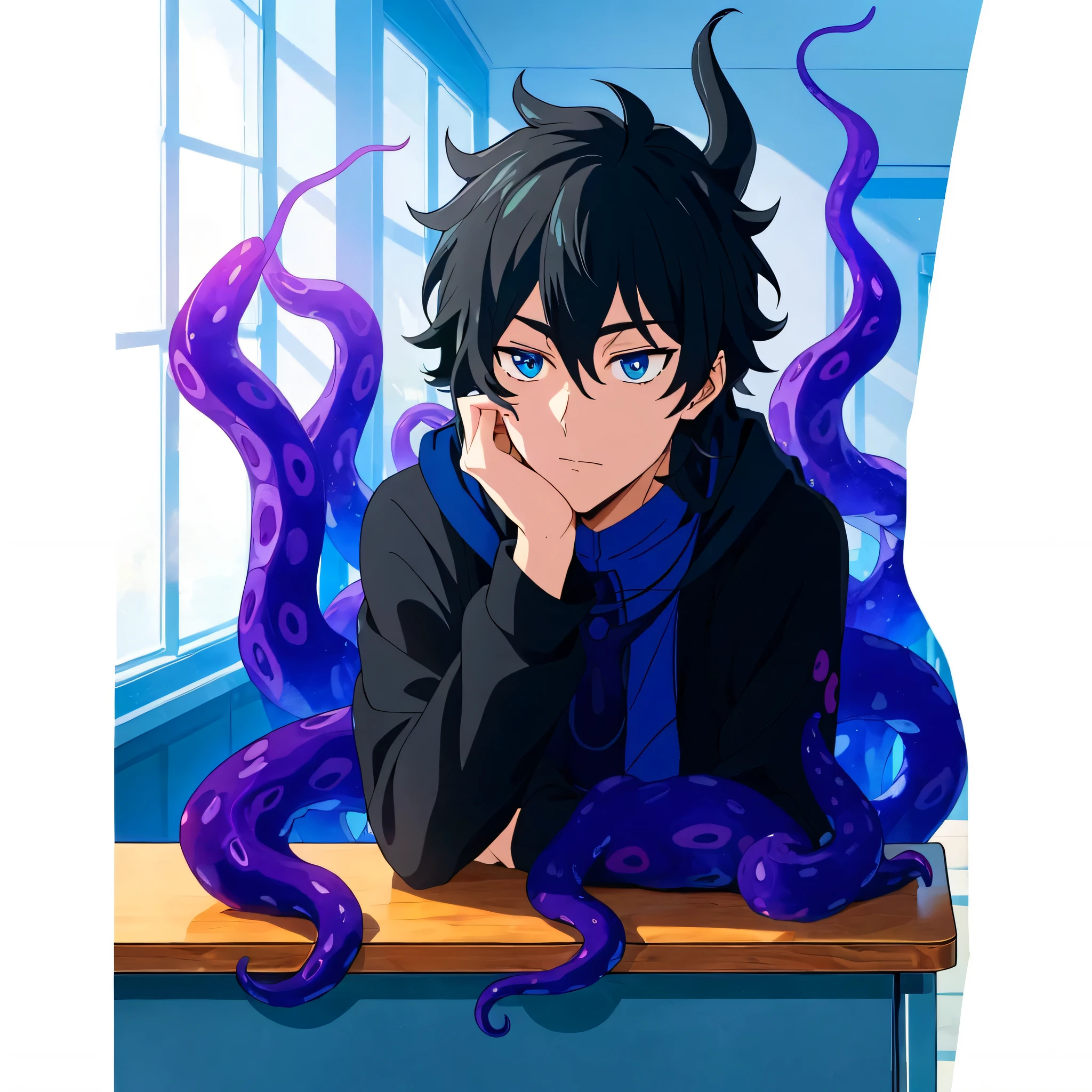 handsome male attacked by violet tentacles、lots tentacles,gay,nsfw,((male body),cute penis),sadness, ecstasy, torn clothes,anally fucked by tentacle,((blush)),angry,perspiring,opened mouth,(BDSM),Tentacles wrapped around the body、(blue style),guy,male face,male casual fasion style,handsome man,man style,masterpiece