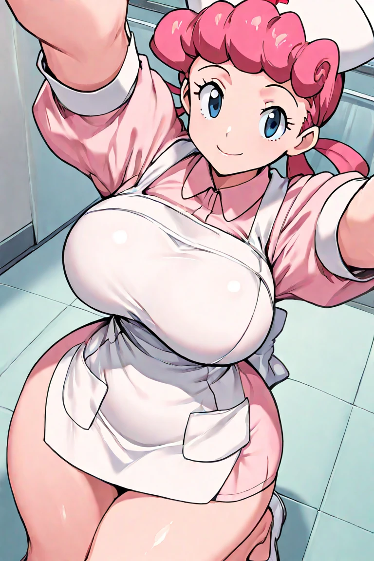 (masterpiece, best quality), intricate details,
1girl, nurse joy, hair rings, bangs, nurse cap, pink collared dress, apron
bathing, onsen, (wet clothes),(big tits),nipples, cleavage