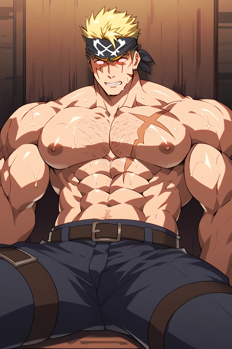 wilnas, granblue fantasy, (masterpiece:1.5), (best quality:1.5), (high quality:1.5), (solo:1.27), (muscular male:1.27), (bara:1.27), satisfaction, happy, pleasure, (dynamic angle:1.21),(dynamic hair:1.27),(detailed pupils:1.21),looking at viewer, (dynamic pose:1.15), (beautiful detailed hands:1.21), illustration, (cinematic light:1.15), ultra detailed, (disheveled hair:1.34), big bulge, (large pectorals:1.3), pectoral cleavage, sidepec, (abs:1.3), (thighs:1.3), (bulky:1.2), novel_illustration, anime_screencap, (valentine:1.4), (apron:1.3), cooking flaming, chocolate, (micro fundoshi:1.5), flaming sword, explosion, male focus, fire, fiery wings, fiery hair, flame, pyrokinesis, breathing fire
