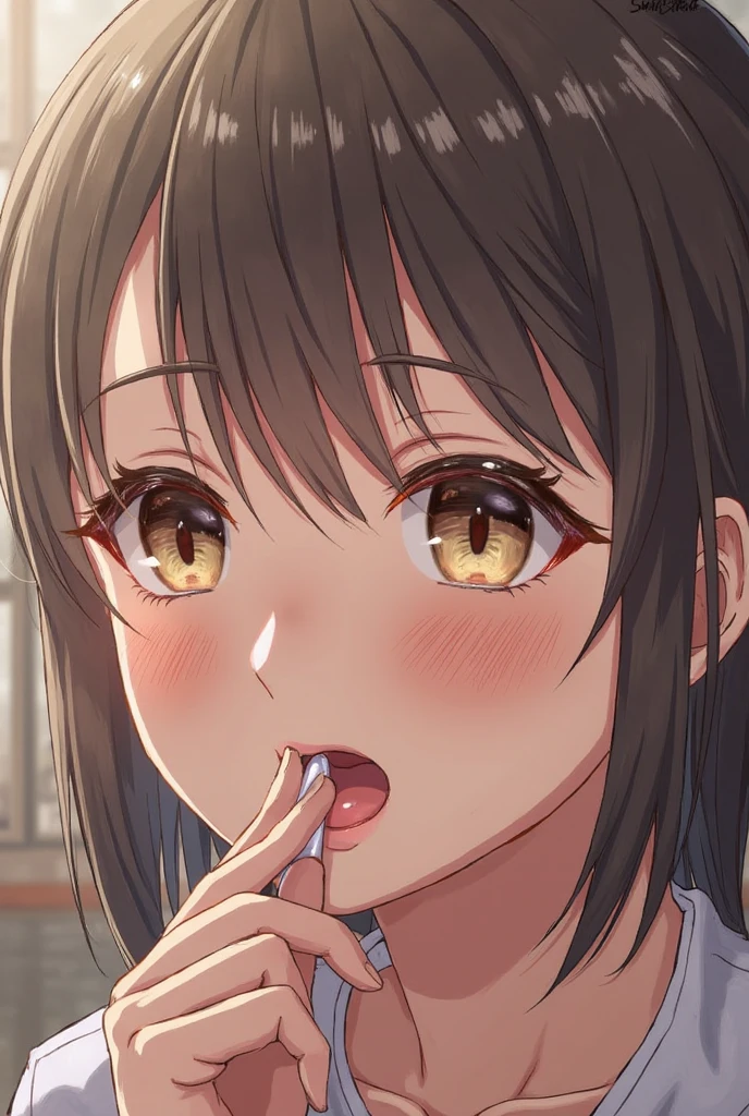 ((masterpiece, best quality)), high resolution,ultra detailed, detailed background, perfect lighting,detailed beautiful eyes,1girl,nsfw,perfect beautiful pussy,embarrassed,blush,look at viewer,steam,sweat,aroused,(pov:1.4),(close up face:1.1),(from front, from above:1.2), (1boy,1penis:1.1) ,oralsex,(deep fellatio:1.4),(deepthroat:1.3),:>=,(penis in mouth),hetero,tear,china style house,long hair,perfect fingers,(slender1.2),fu tao,twin tale,(flat chest:1.2),short stature,flower shaped pupils,short stature,over size head